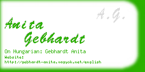 anita gebhardt business card
